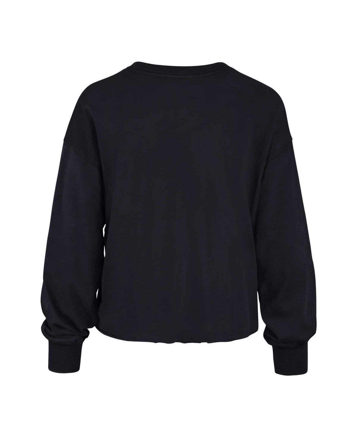 47 BRAND WOMEN'S '47 BRAND NAVY DISTRESSED NOTRE DAME FIGHTING IRISH BOTTOM LINE PARKWAY LONG SLEEVE T-SHIRT 
