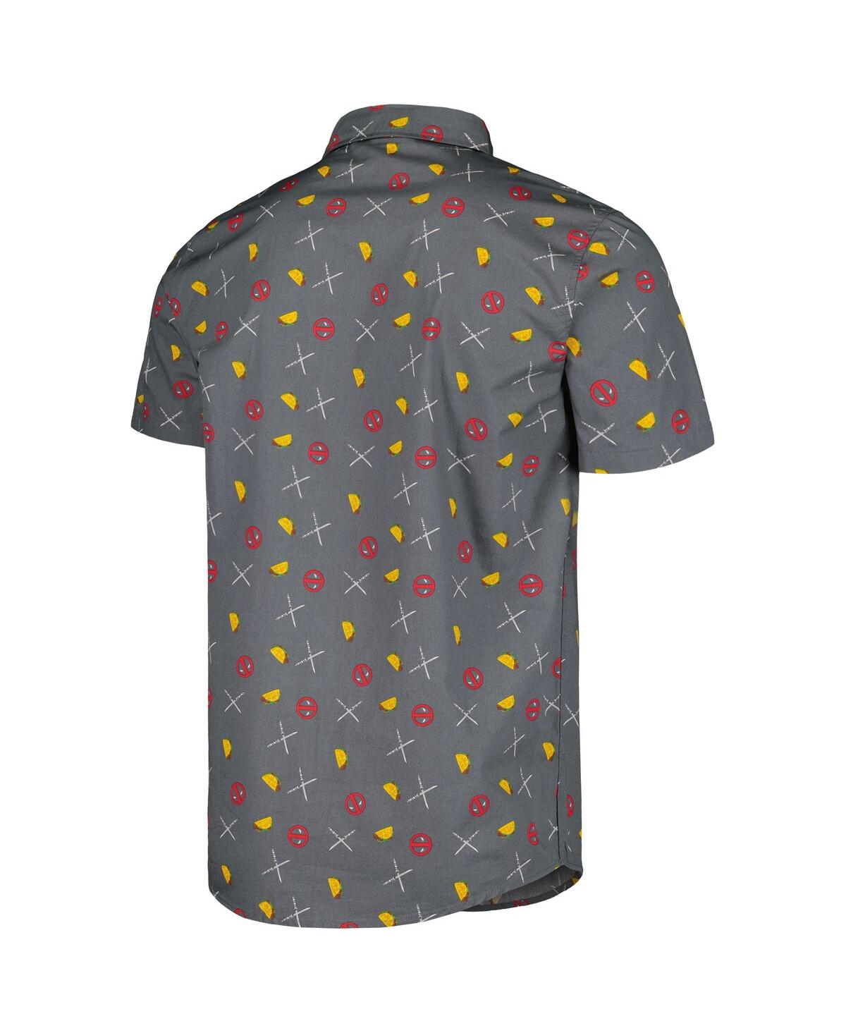 Shop Mad Engine Men's  Graphite Deadpool Party Button-up Shirt