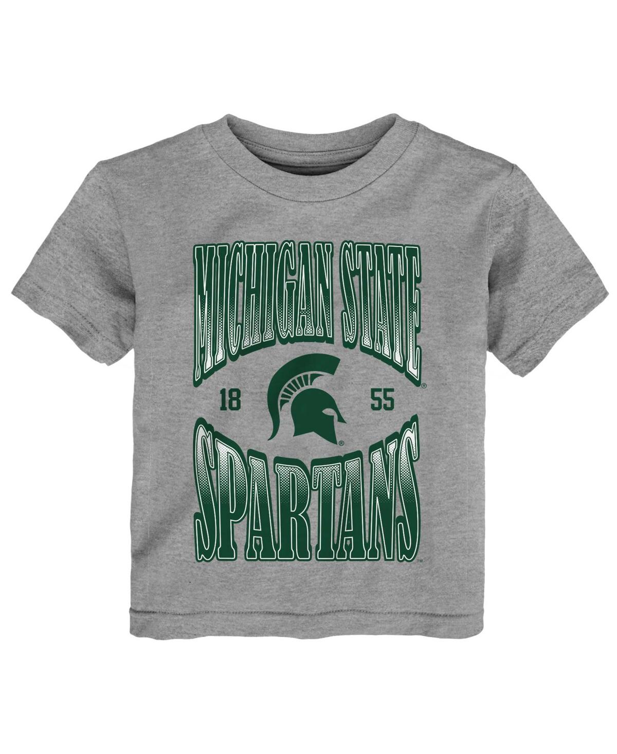 Outerstuff Babies' Toddler Boys And Girls Heather Gray Michigan State Spartans Top Class T-shirt