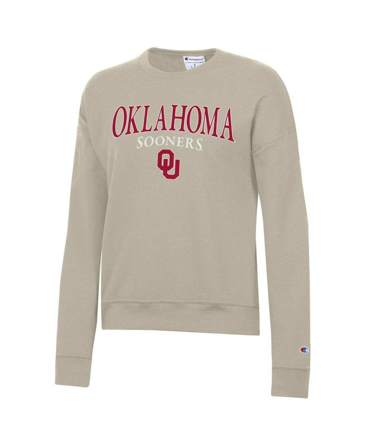 Shop Champion Women's  Tan Oklahoma Sooners Powerblend Pullover Sweatshirt