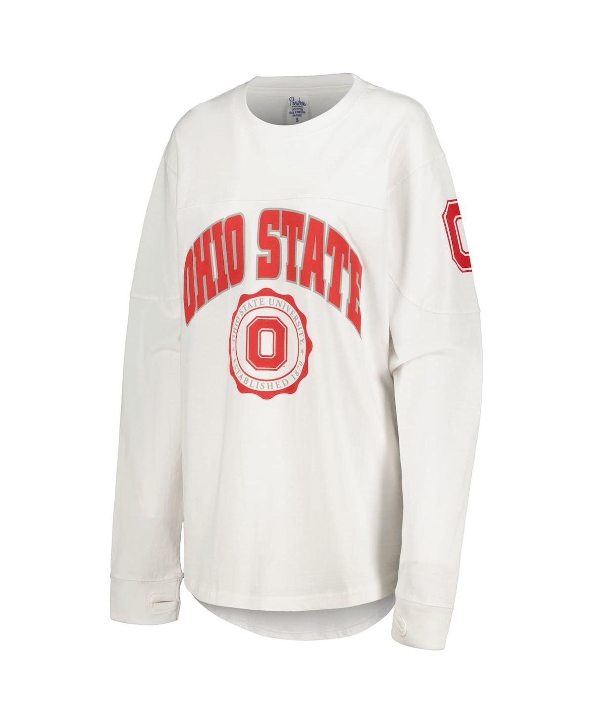 Women's PressboxOhio State Buckeyes Edith Long Sleeve T-shirt - White