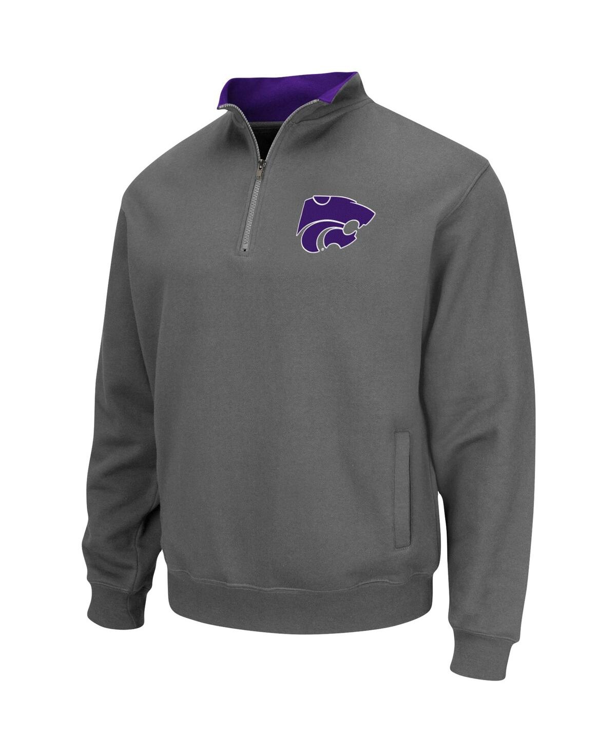 Colosseum Men's Charcoal Kansas State Wildcats Tortugas Logo Quarter-zip Jacket In Charcoal
