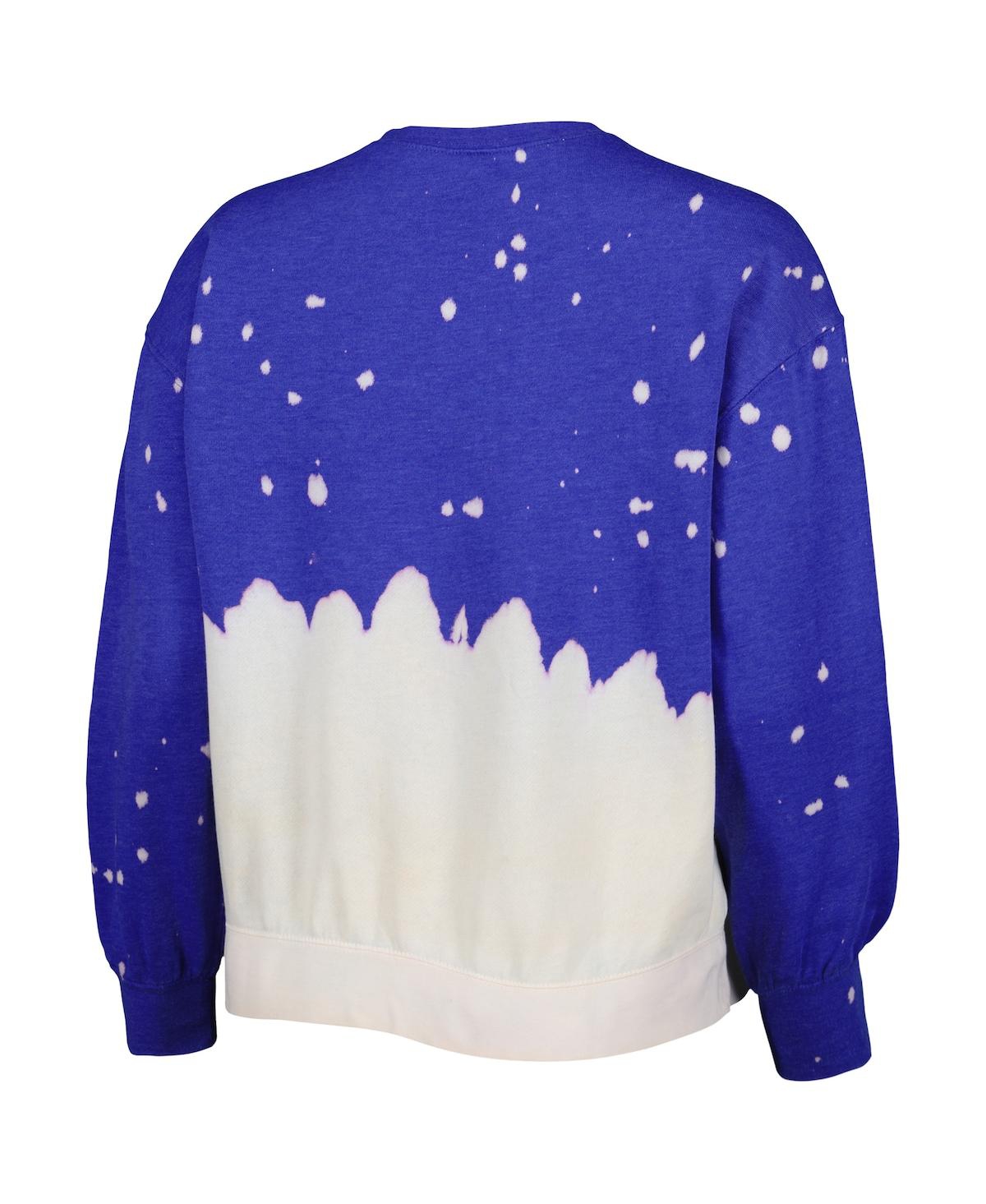 GAMEDAY COUTURE WOMEN'S GAMEDAY COUTURE ROYAL DISTRESSED KENTUCKY WILDCATS TWICE AS NICE FADED DIP-DYE PULLOVER LONG 