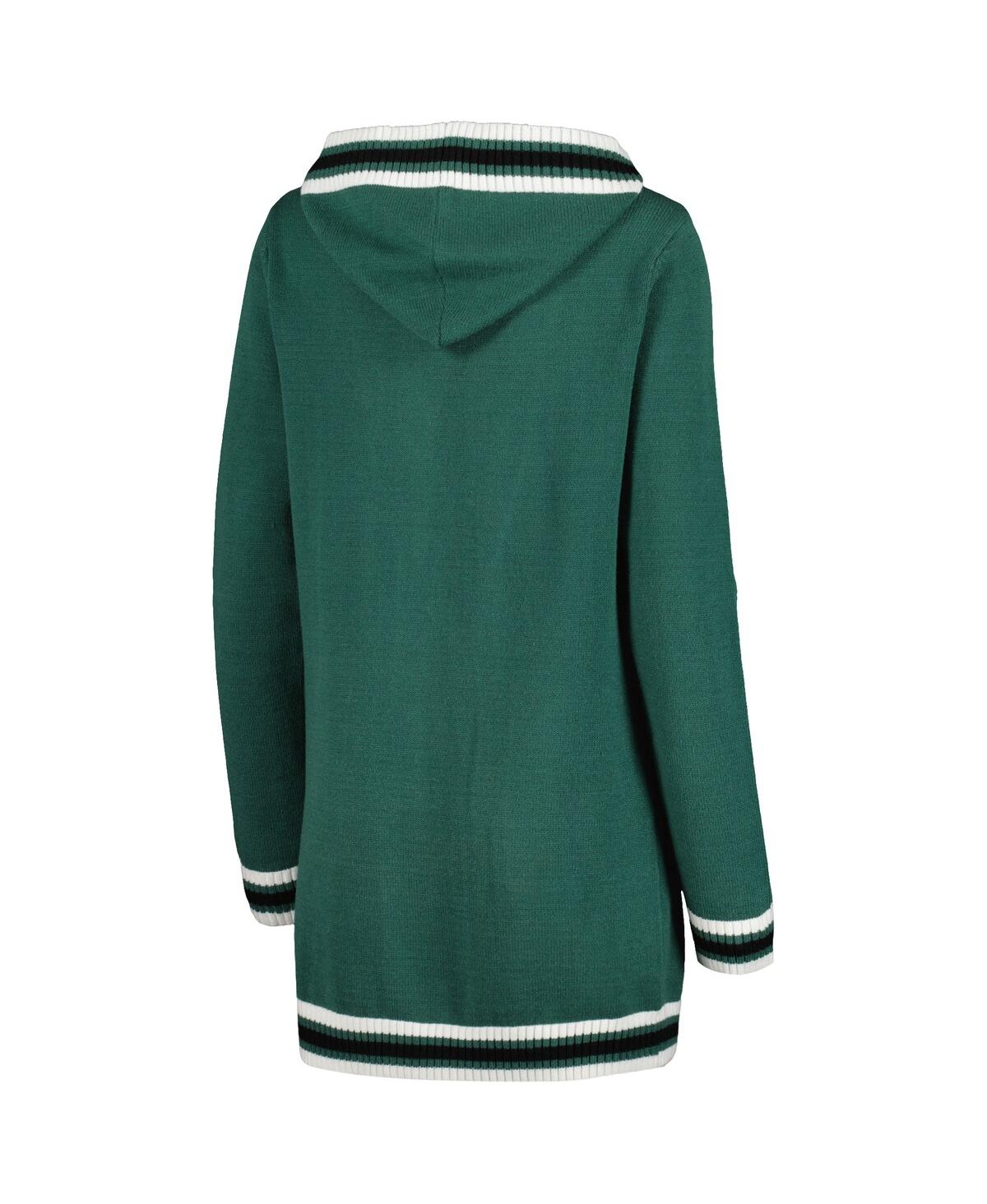 Gameday Couture Green Michigan State Spartans One More Round Tri-blend Striped Hooded Cardigan Sweat In Green