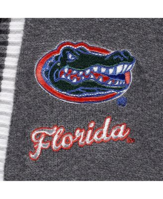 Women's Charcoal Florida Gators One More Round Tri-Blend Striped Cardigan Sweater