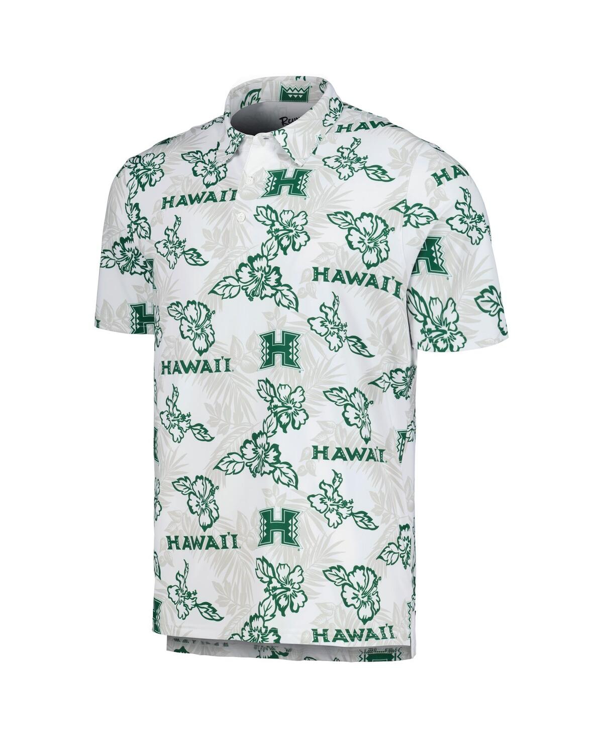 Reyn Spooner Men's  White Hawaii Rainbow Warriors Performance Polo Shirt In White