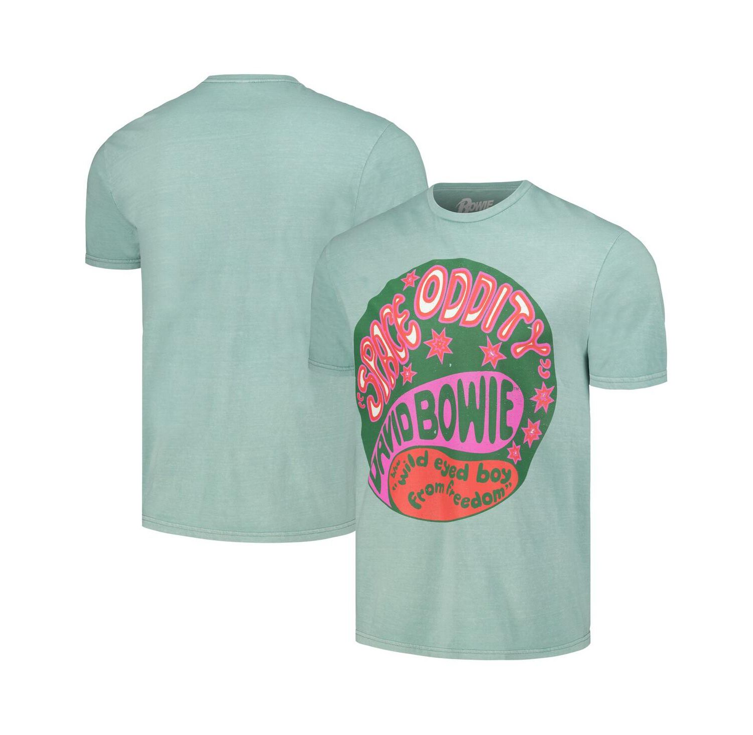 Men's Mint Distressed David Bowie Oddity Washed Graphic T-shirt