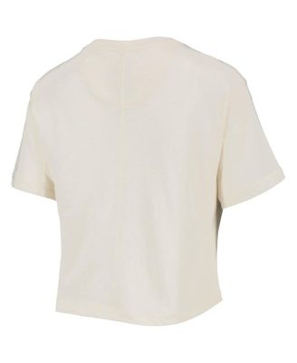 Women's Cream Indiana Hoosiers Taylor Animal Print Cropped T-shirt