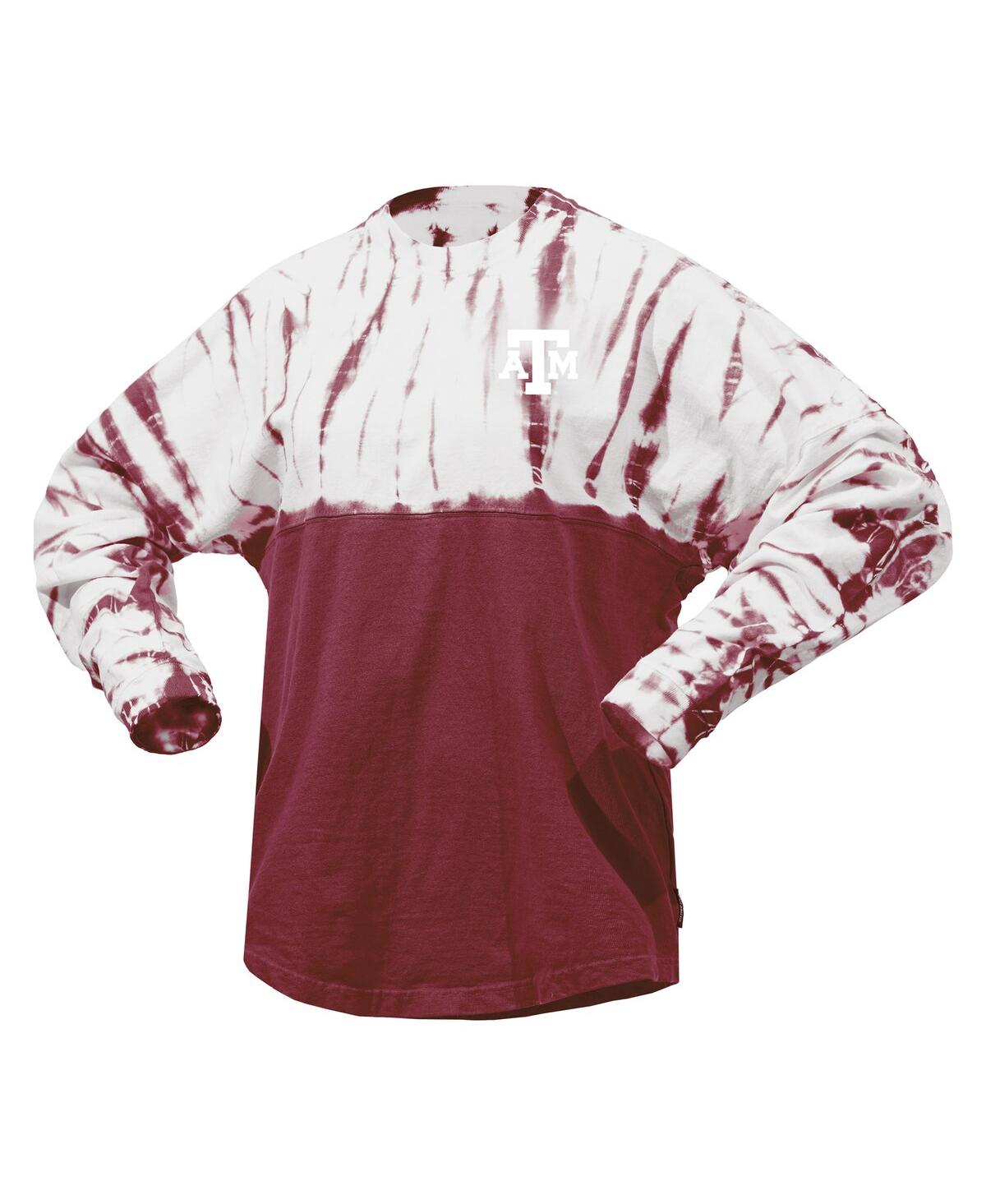 Spirit Jersey Women's Maroon Texas A&m Aggies Tie-dye Long Sleeve Jersey T-shirt In Maroon