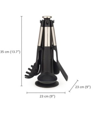 Elevate Silicone Carousel 5-Piece Utensil Set with Rotating Storage Stand