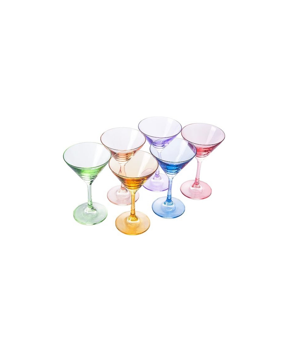 Shop The Wine Savant Crystal Luxury Martini Glasses, Set Of 6 In Multicolor