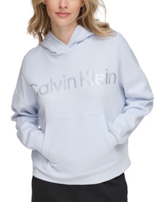 Calvin Klein Women s Metallic Logo Dropped Shoulder Hoodie Macy s