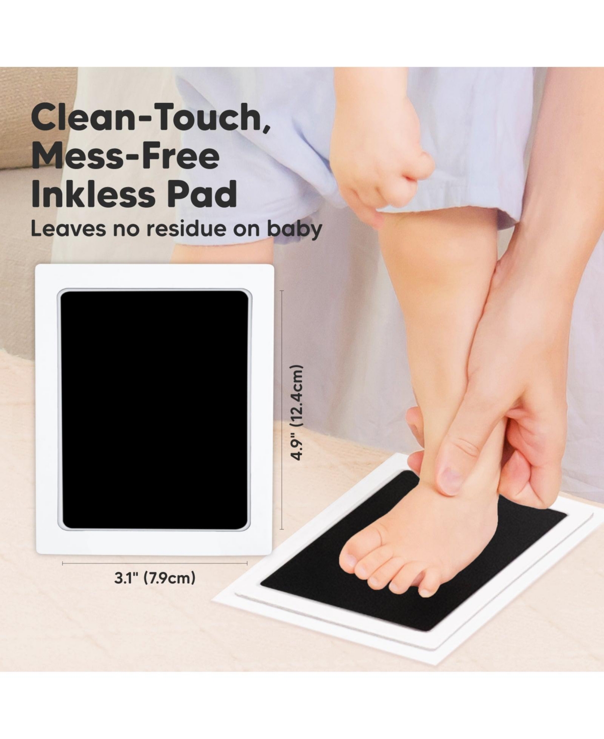 KeaBabies 4pk Inkless Ink Pad for Baby Hand and Footprint Kit, Clean Touch Dog Paw, Dog Nose Print Kit, Baby & Pet Safe