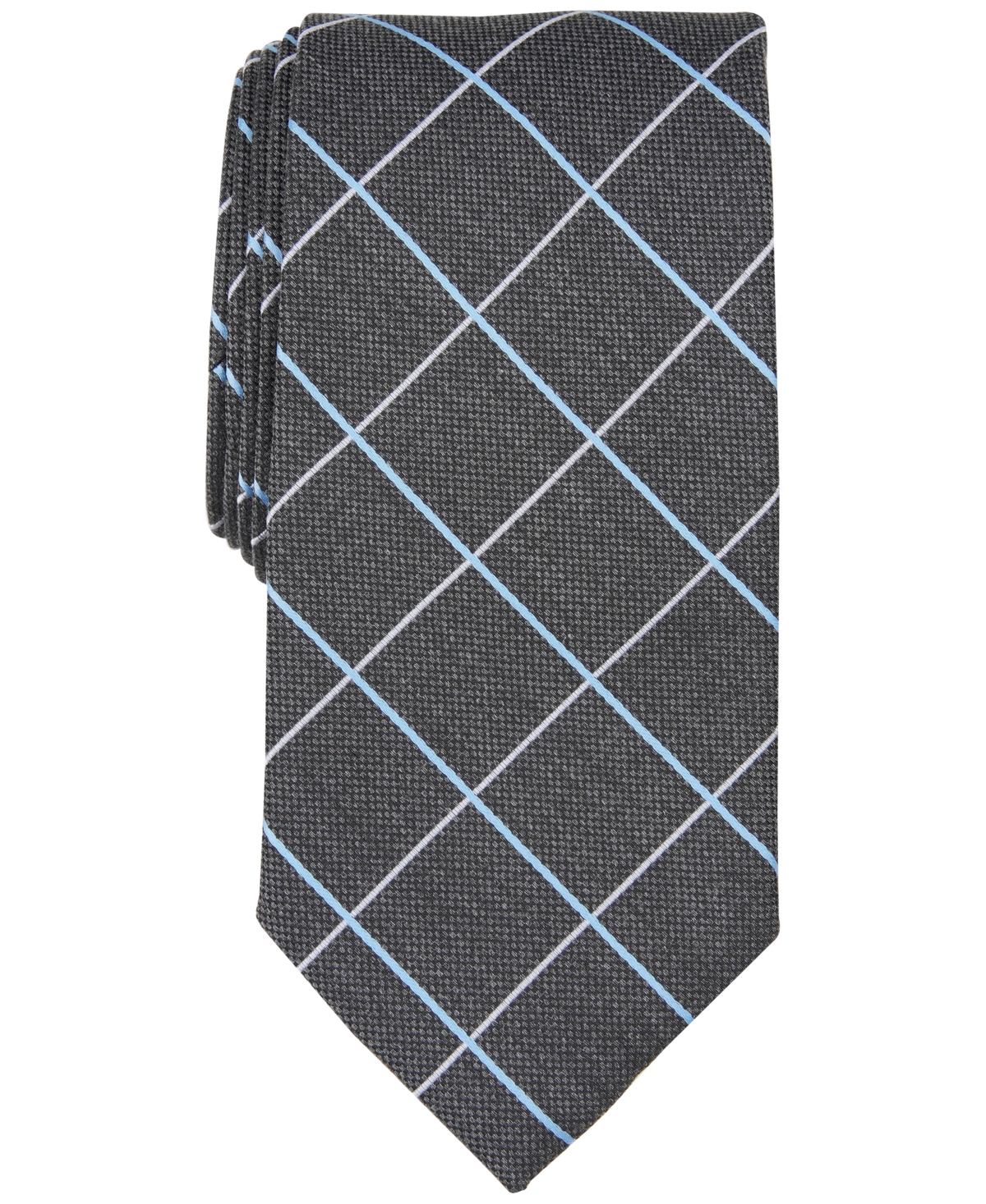 Club Room Men's Preston Grid Tie, Created For Macy's In Black