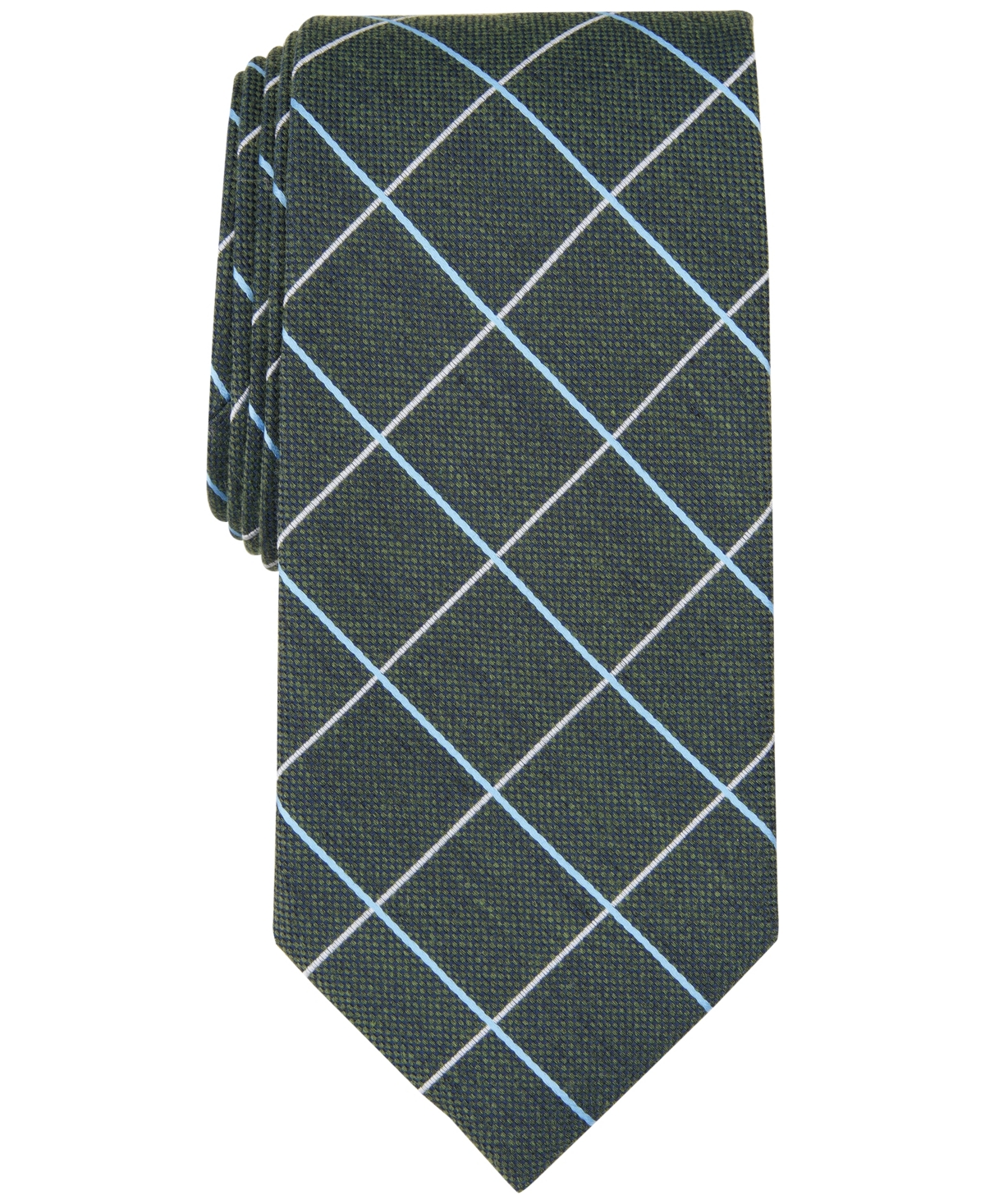Men's Preston Grid Tie, Created for Macy's - Navy