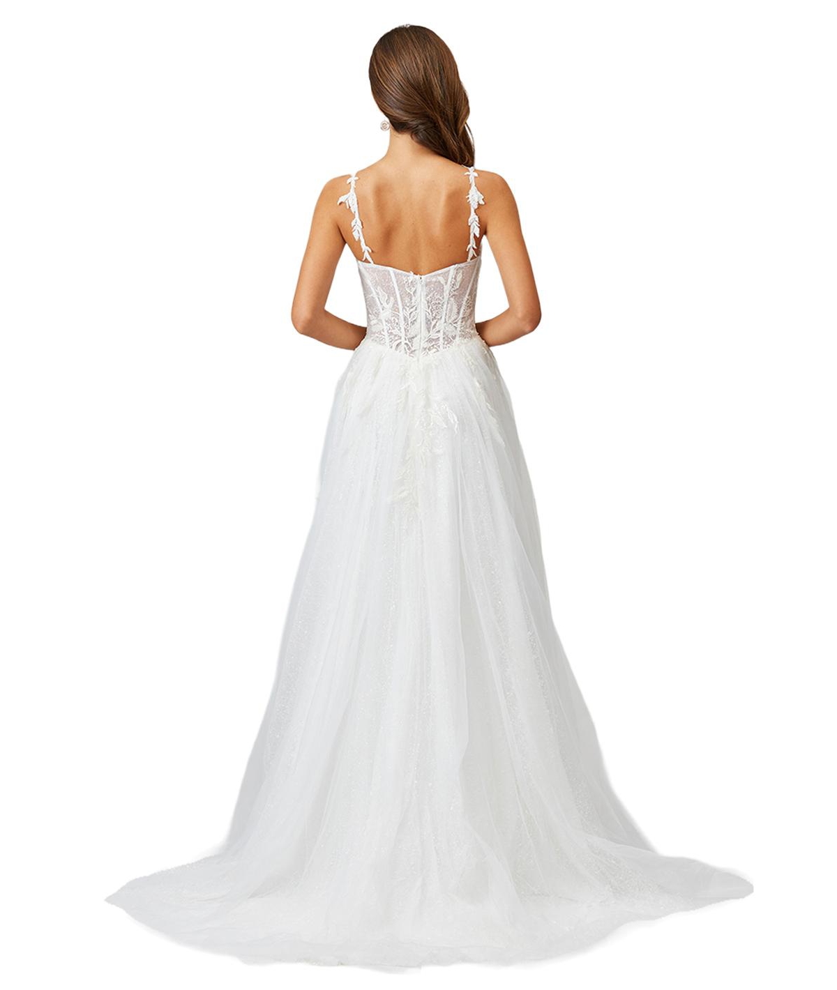 Lara Women's Sheer Bodice Lace Bridal Ball Gown In Ivory ModeSens