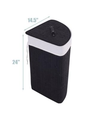 Wicker Laundry Hamper Basket with Lid and Removable Liner Bag