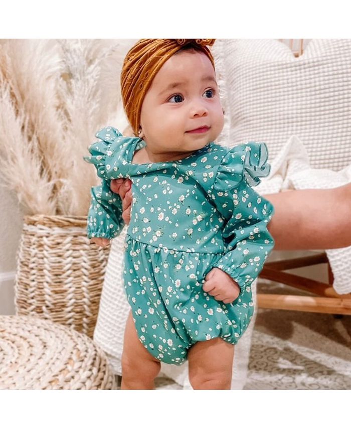 Bailey's Blossoms Baby Girl Rhodes One Piece Bubble Shorty Romper Macy's