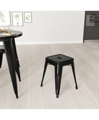Set Of 4 Sloane 18" High Backless Stacking Dining Stools With Durable Metal Frame