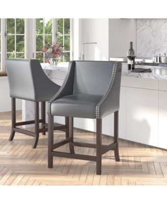 Taylorsville 24 Inch Counter Height Stool With Nailhead Trim