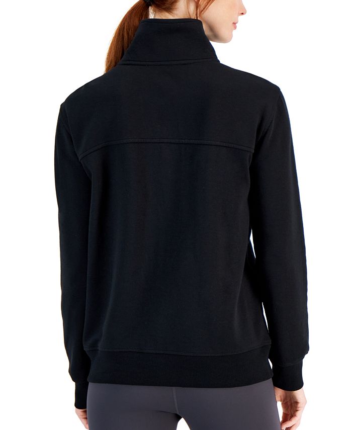 Ideology Womens Printed Quarter Zip Black Size Xx Large