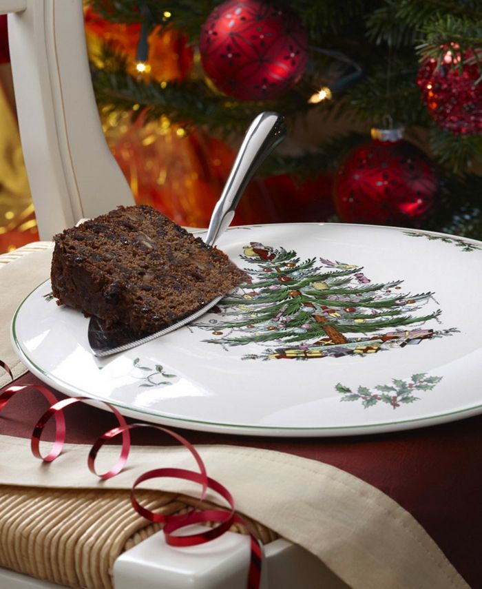 Spode Serveware, Christmas Tree Cake Plate with Metal Server Macy's