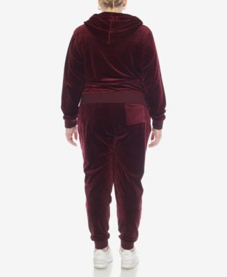 Plus Size Velour Tracksuit Loungewear 2pc Set