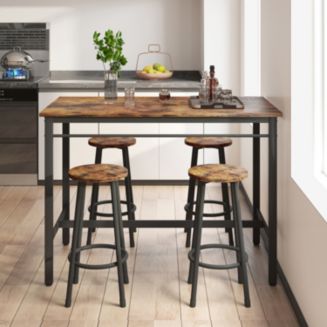 Simplie Fun 5-Piece Kitchen Counter Height Table Set, Bar Table with 4 ...