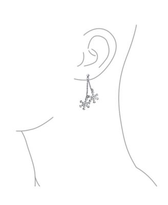 Christmas Holiday Party Snowflake Drop Dangle Tassel Earrings For Sterling Silver
