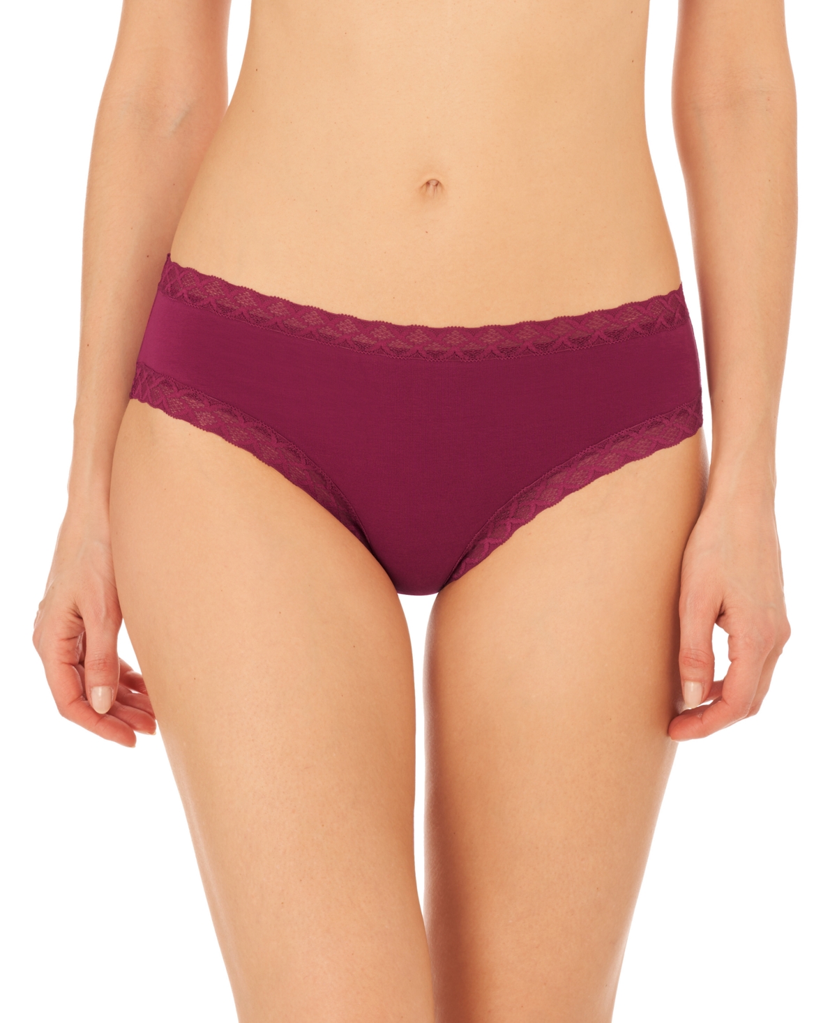 Natori Bliss Lace-trim Cotton Brief Underwear 156058 In Crushed Velvet