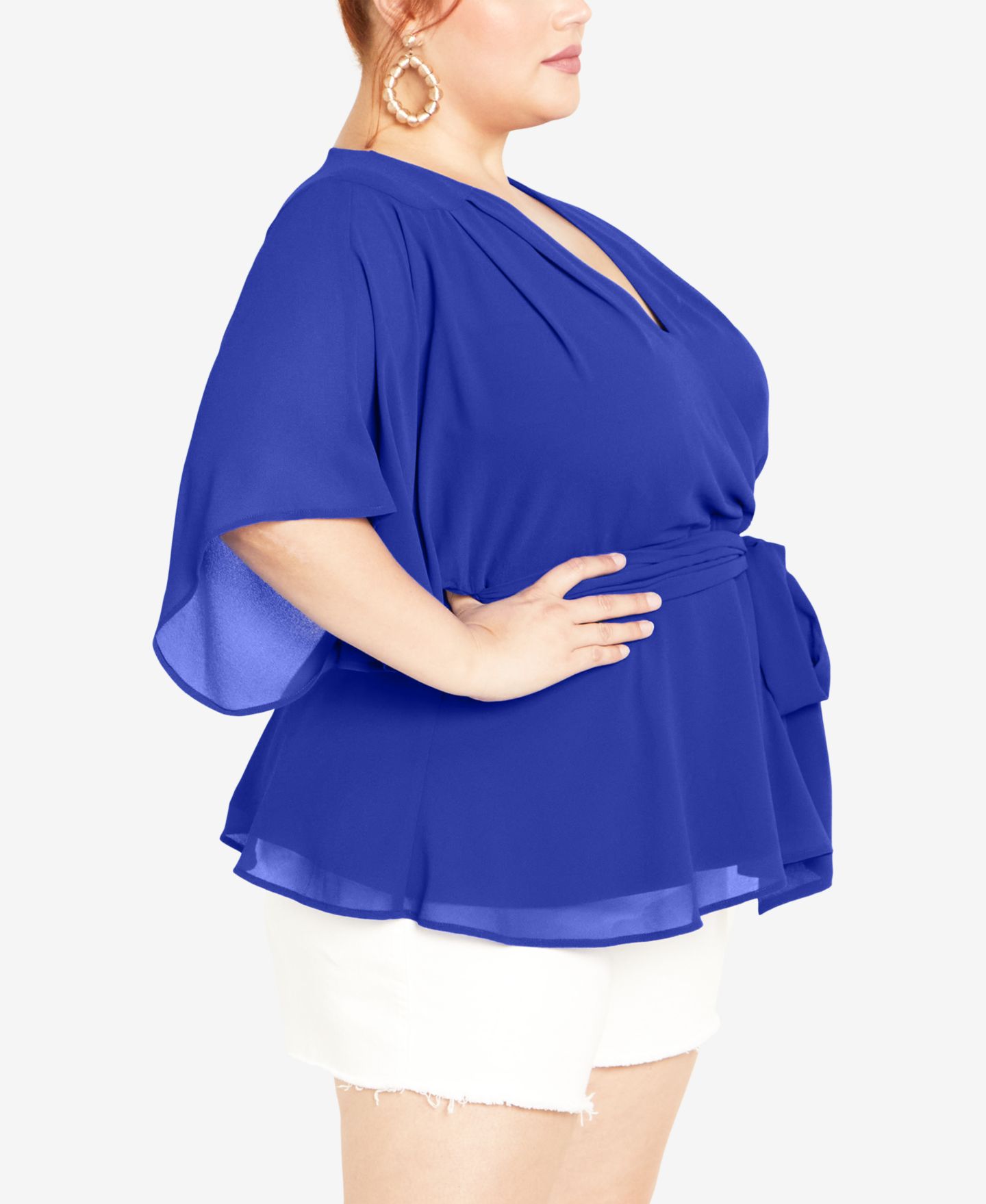 Женский топ CITY CHIC Elegant Wrap, цвет: Синий — фото 5
