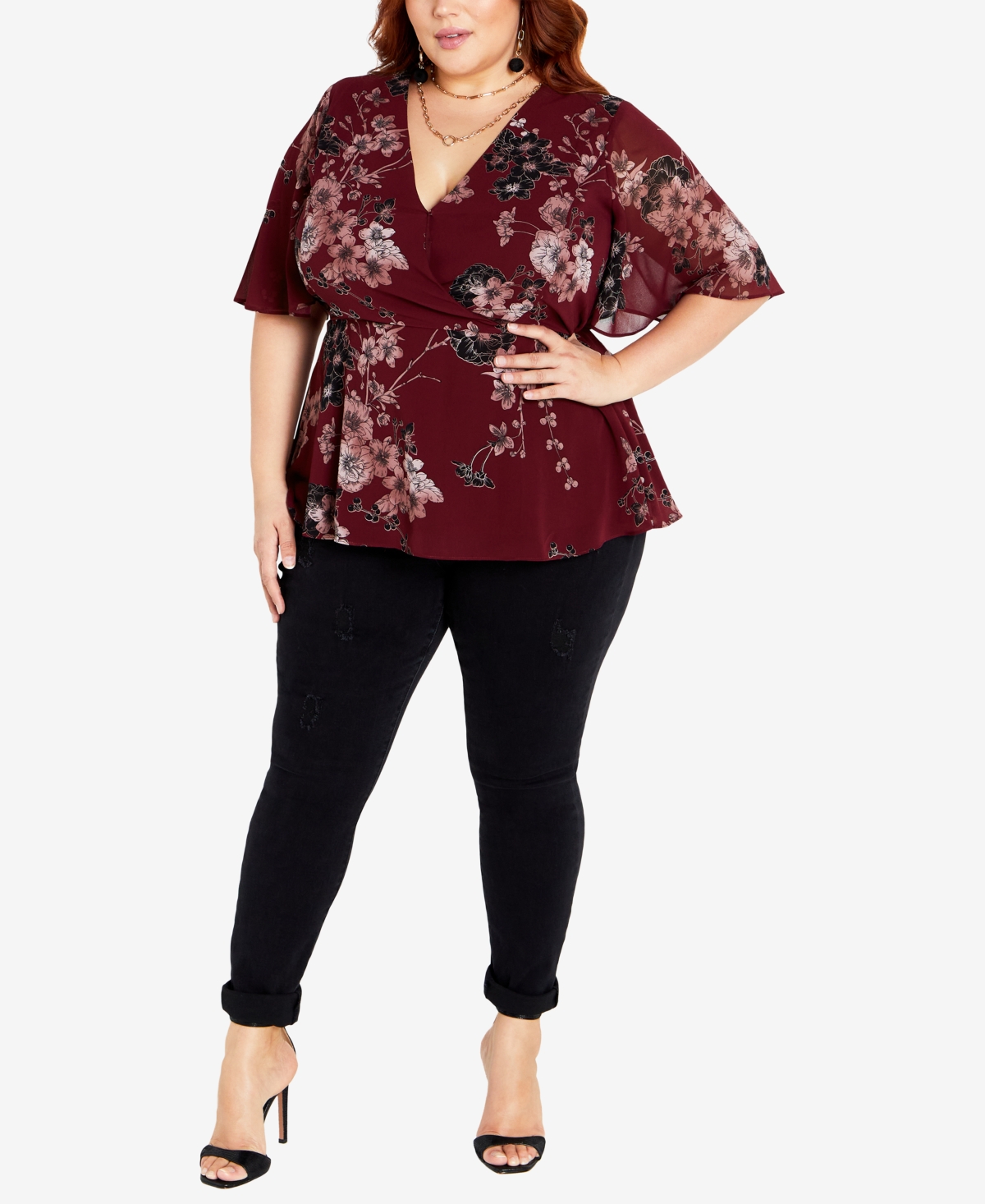 City Chic Women's Blossom Love Top