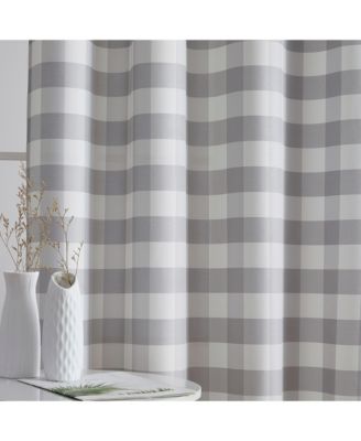 Hilltop Buffalo Check Textured Light Filtering Grommet Lightweight Window Curtains Drapery for Bedroom, Dining Room & Living Room, 2 Panels