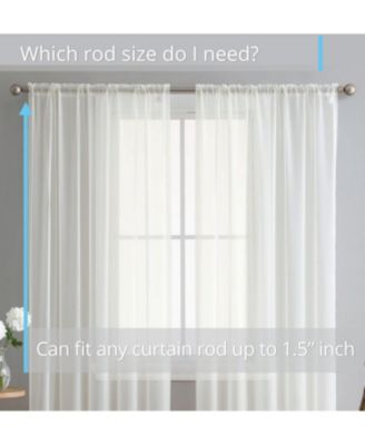 2 Pack Sheer Voile Window Curtain Sheer Panels
