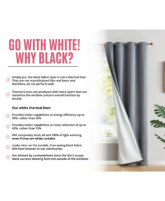 Dakota 100% Complete Blackout Lined Drapery with Double Layer Thermal Insulated Energy Efficient Window Curtain Grommet Panels, Set of 2