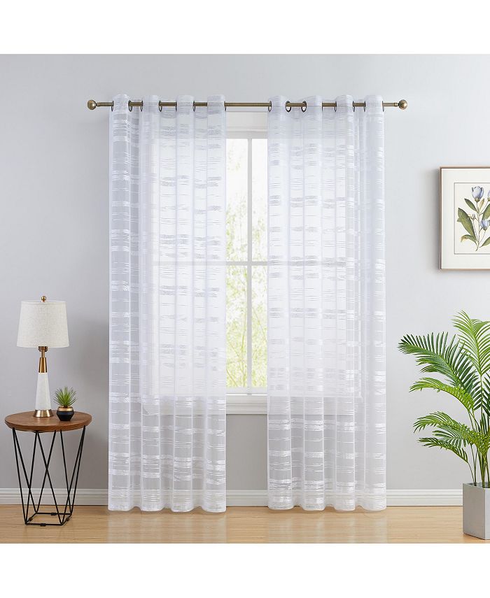 HLC.me Broadway Stripe Decorative Semi Sheer Light Filtering Grommet