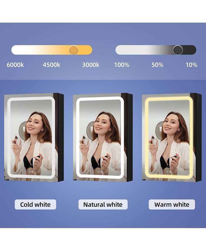 Simplie Fun 40x30 Inch LED Bathroom Medicine Surface Mount