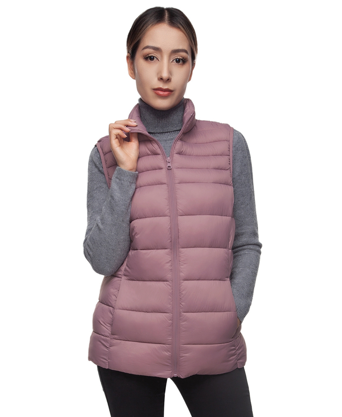 Women's Lightweight Puffer Vest - Mauve