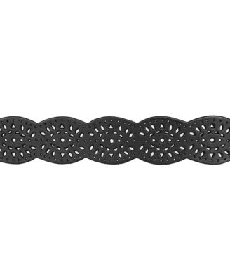 Women's Perforated Scalloped Edge Leather Belt