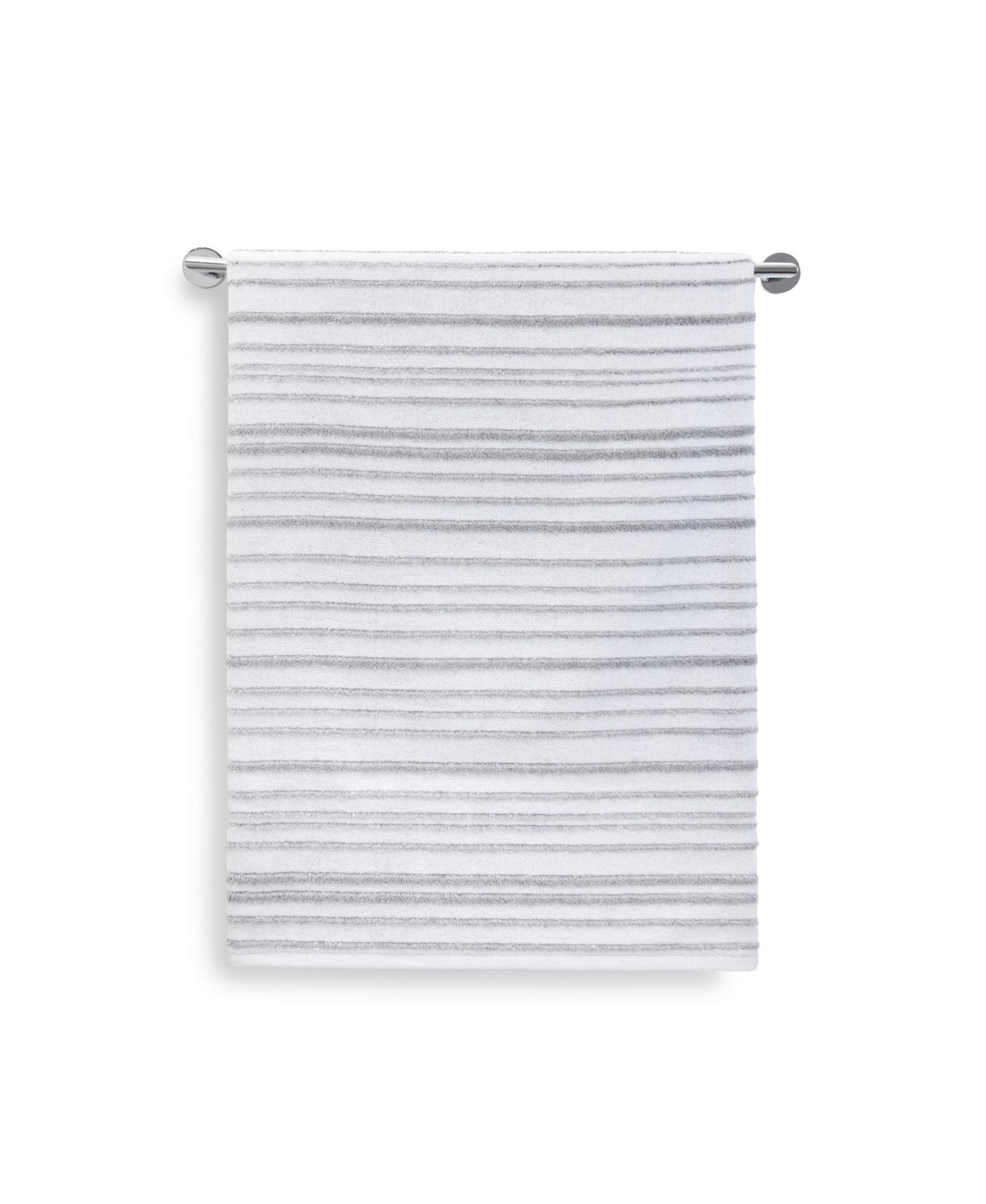 Cassadecor Urbane Stripe Cotton Bath Towel, 30" X 56" In Gray,white