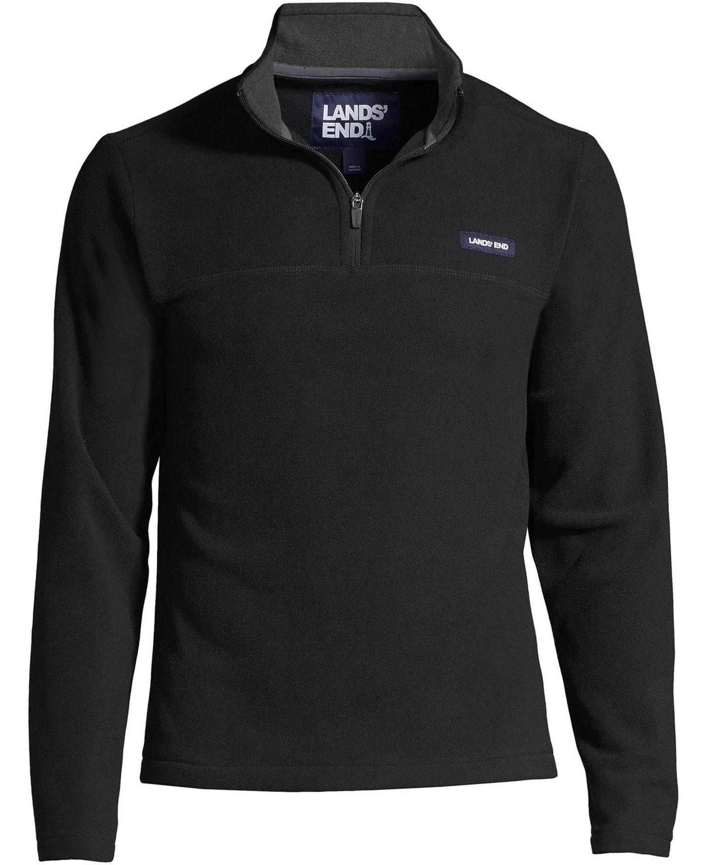 Мужской свитер Lands' End Anyweather Fleece Quarter Zip Pullover, цвет: Чёрный — фото 11