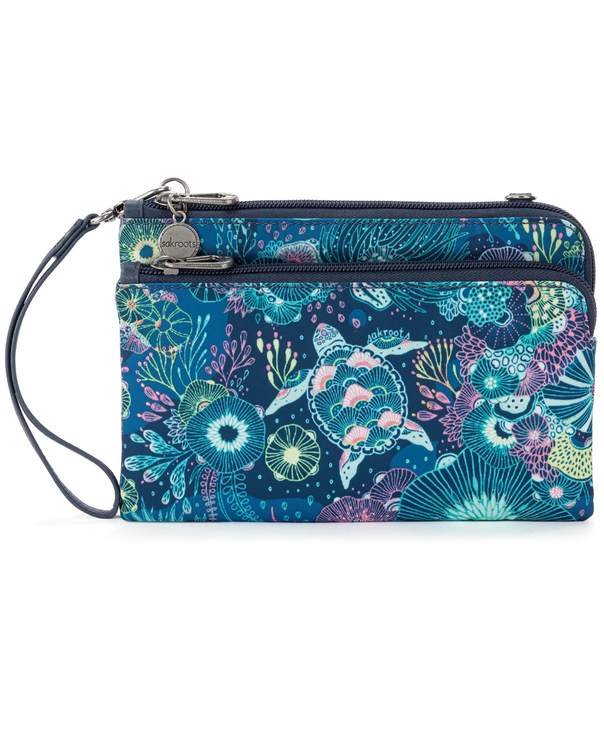 Sakroots Twill Cambria Convertible Crossbody In Royal Blue Seascape