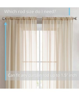 2 Pack Sheer Voile Window Curtain Sheer Panels