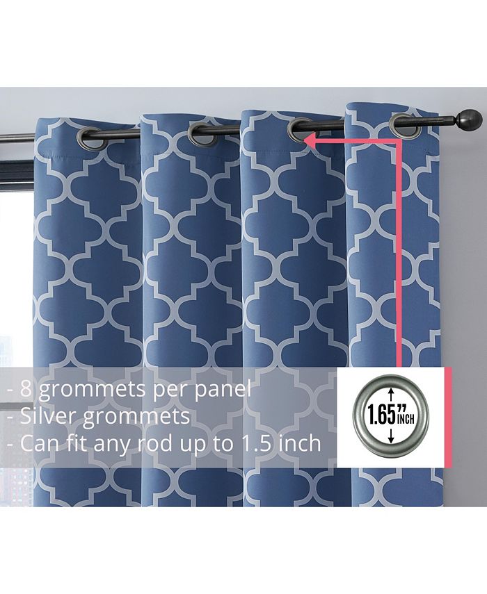 HLC.me Lattice Print Drape Blackout Curtains Pattern Weather