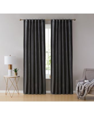 Lopez Velvet Premium Soft Light Filtering Back Tab Rod Pocket Window Treatment Curtain Panels, Set of 2