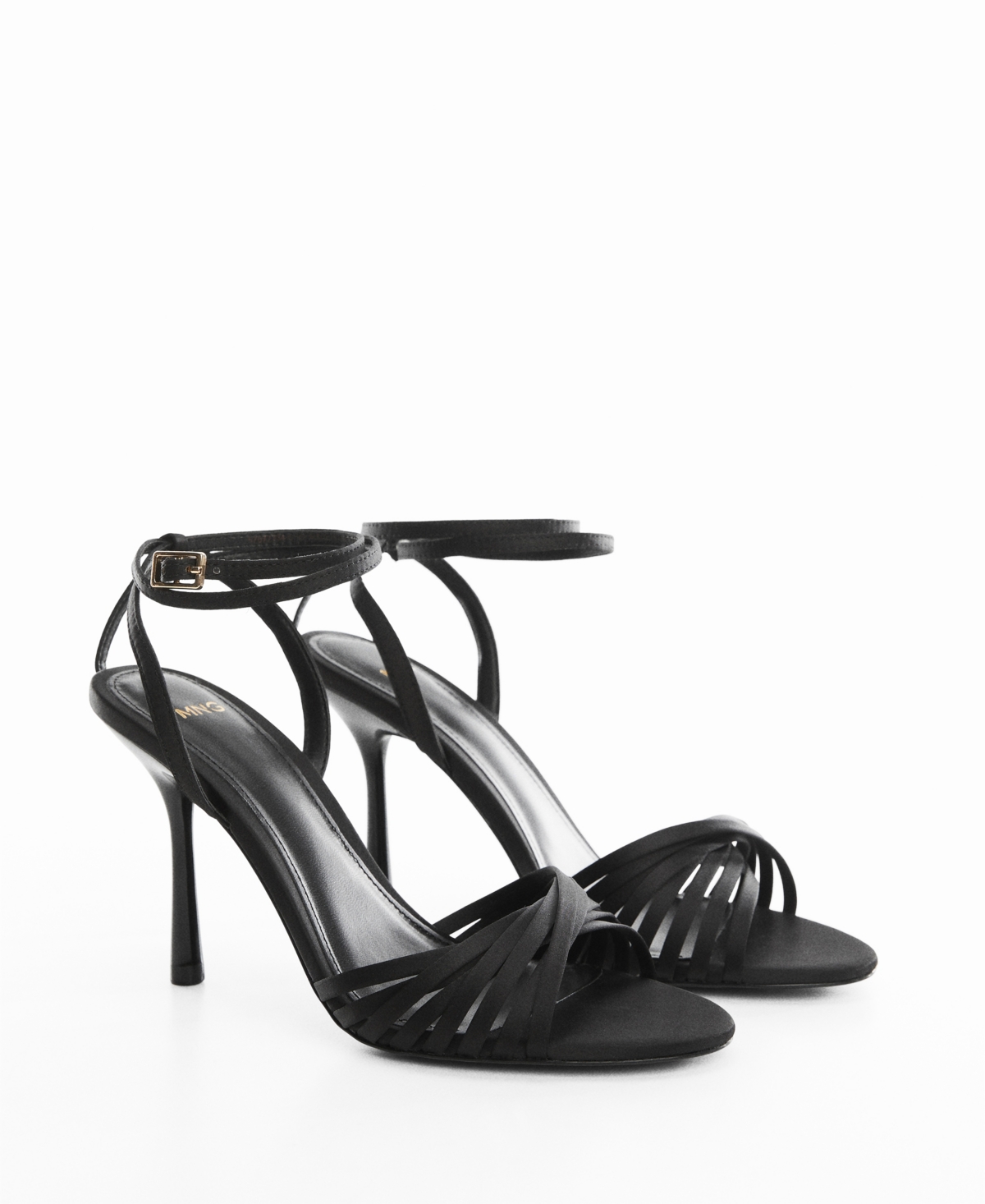 Shop Mango Women's Strappy Heeled Sandals In Black