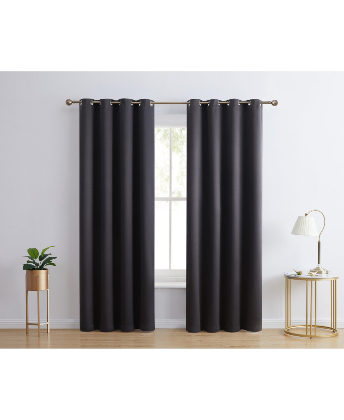 Laurance Full Shaded Blackout Curtains - Thermal Insulation Light Blocking Home Theater Grommet Window Drapery Basement Curtains, Set of 2 - Je