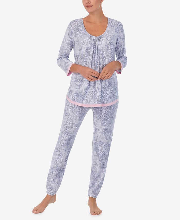 Ellen Tracy Women's 3/4 Sleeve 2 Piece Pajama Set - Macy's