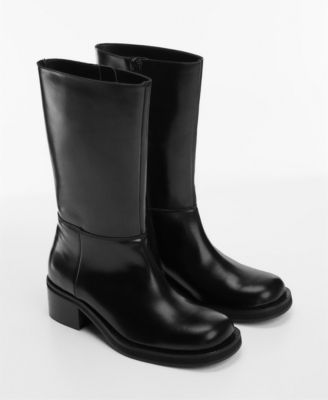 Women's Plain Leather Ankle Boots