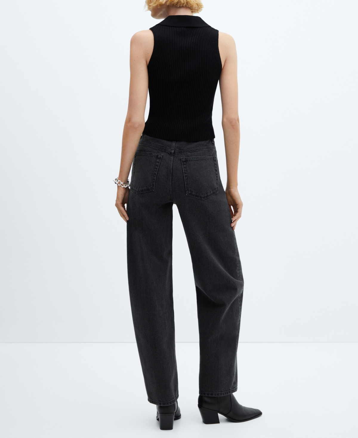 Mango Women's High Waist Balloon Jeans